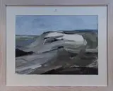 Hannah Cole, On the Downs, mixed media on board