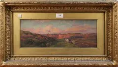 Thomas Huson, The lamp of day is almost spent, oil on board