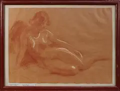 Leonid Pasternak, Study of a Female Nude, sanguine and chalk
