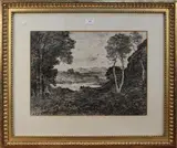 Henri Harpignies, Remembrance of Herisson, 1910, charcoal drawing