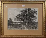 Henri Harpignies, The Old Oak, 1910, charcoal drawing