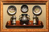 Christopher John Harrison, Trompe L'Oeil Still Life Study of Delft Pottery, oil on board