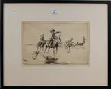 Eileen Soper, The Donkey Race, monochrome etching