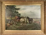 Charles Ansdell, The Log-team's Lunch, oil on canvas