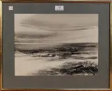 John Hitchens, Sea Grasses, monochrome watercolour