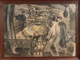 Barnett Freedman, 15 Inch Gun Turret H.M.S. Repulse, August 1941, lithograph printed in colours