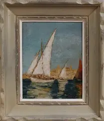 François Joseph Vernay, Cannes, oil on panel