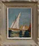 François Joseph Vernay, Cannes, oil on panel