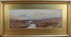 William Sidney Morrish, Upper North Teign, Dartmoor, watercolour