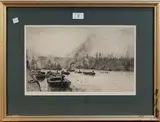 Newcastle by William Lionel Wyllie, monochrome etching, sold Sep 2014