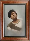 Achille Petrocelli, Study of a Youth smoking a Cigarette, oil on canvas