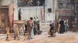 Alexandre Nicolaievich Roussoff, Aprés la Messe, watercolour