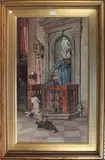 Alexandre Nicolaievich Roussoff, Child praying, watercolour