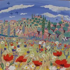 John Dyer, Dancing in the Butterfly Field, oil on canvas