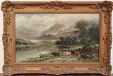 William Langley, Highland Cattle beside a Loch