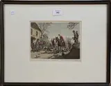 Geoffrey Sparrow, Meet of the Western Hounds - The Feast of St Pol de Léon, hand-coloured etching with aquatint