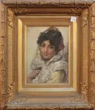 Thomas Kent Pelham, A Memory of Seville' (Head and Shoulders Portrait of a Young Woman), oil on canvas