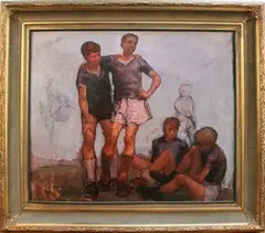 G.A. Hunter, The Boys Team, oil on board
