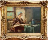 Ch. Fournel, The Waited Letter, oil on canvas