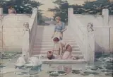 Henry Ryland, Calm of Evening, watercolour over pencil traces