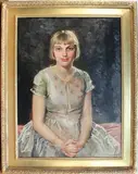 P. Bell, Three-quarter Length Portrait of a Seated Young Lady, 1928, oil on canvas