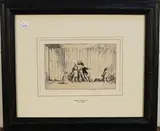Eileen Soper, Cricket, monochrome etching