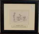 Eileen Soper, Four Children playing at the Beach, pencil drawing