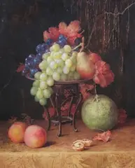Elizabeth King, Still Life Study of Fruit, watercolour