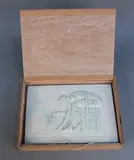 Eduardo Paolozzi, Newton After William Blake, plaster relief with blue wash