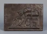 Eduardo Paolozzi, Newton After William Blake, brown patinated bronze relief