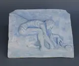 Eduardo Paolozzi, Study for Newton After William Blake, plaster relief with blue wash
