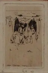 Walter Sickert, Two Ladies at Scheveningen, monochrome etching