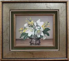 James Noble, Christmas Roses & Winter Jasmine, oil on board