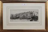 The Angel Rotherhithe by William Lionel Wyllie, monochrome etching, sold Mar 2014