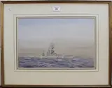 Thomas H.H. Hand, H.M.S. Emperor of India (An Iron Duke Class Battleship), watercolour