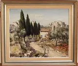 Lucien Potronat, View in the Cote d'Azur, oil on canvas