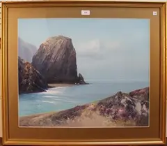 Frederick John Widgery, Mullion Cove, Cornwall, watercolour and gouache