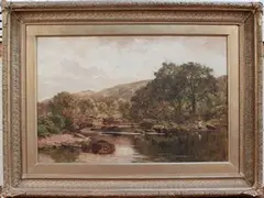 John Adams Whipple, Two Figures by a River, oil on canvas