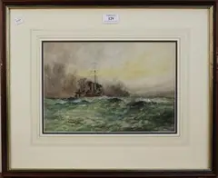 William Minshall Birchall, The Flotilla Leaders, 1919, watercolour and gouache