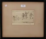 Eileen Soper, Playtime, monochrome etching