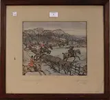 Geoffrey Sparrow, A Scurry in a Pewy Country, 1927, hand-coloured dry point etching