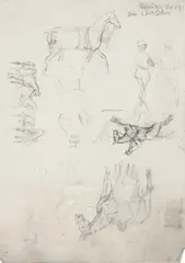Geoffrey Sparrow, At the Races, pencil sketches