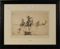 Eileen Soper, The Donkey Race, monochrome etching