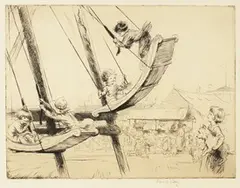 The Fair by Eileen Soper, monochrome etching, sold Dec 2013