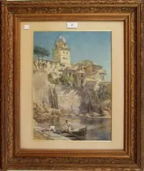 William Wood Deane, Genoa, San Tommaso, 1870, watercolour