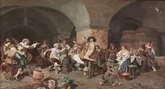 Francesco Vinea, Merriment in a Tavern Interior, oil on canvas