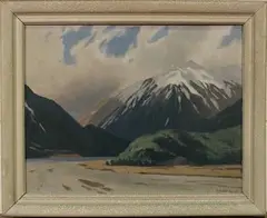 Colin Lovell-Smith, Mountainous Landscape, oil on artist's board