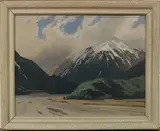 Colin Lovell-Smith, Mountainous Landscape, oil on artist's board