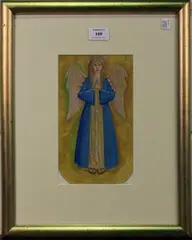 Peter Malone, Study of an Angel, watercolour and gouache