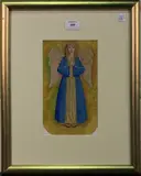 Peter Malone, Study of an Angel, watercolour and gouache